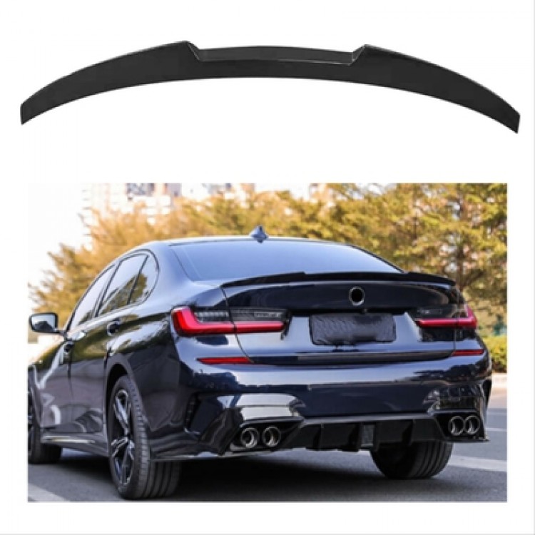 BMW 3 SERISI G20 2019+ IÇIN UYUMLU M4 GORUNUM SPOILER - PIANO BLACK (PARLAK SIYAH)